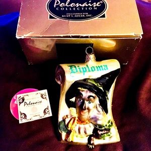Kurt S Adler Polonaise Wizard of Oz Scarecrow Diploma Glass Ornament by Komozja